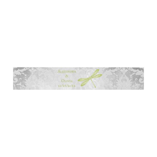 Green Dragonfly Wedding Invite Belly Band Uitnodigingen Wikkel (Vlak)