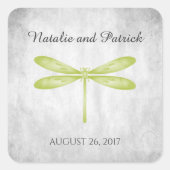 Green Dragonfly Wedding Stickers (Voorkant)