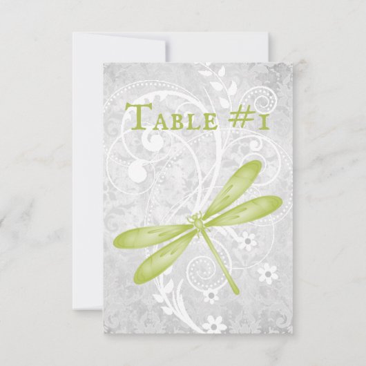Green Dragonfly Weduwingstabel Kaart (Achterkant)
