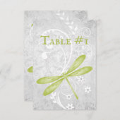 Green Dragonfly Weduwingstabel Kaart (Voorkant / Achterkant)