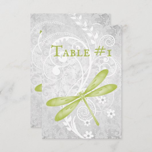 Green Dragonfly Weduwingstabel Kaart (Voorkant / Achterkant)