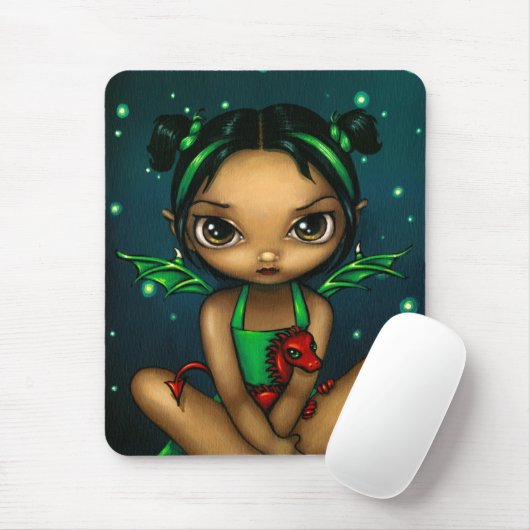 "Green Dragonling" Mousepad Muismat (Met muis)
