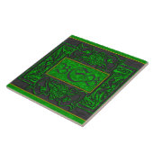 "Green Dragons Breath" 3 Initiaal Monogram Tegel Tegeltje (Zijkant)