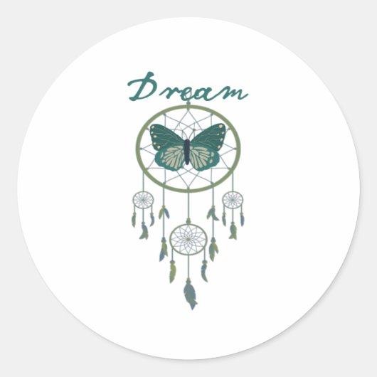 Green Dream Catcher Butterflie Sticker (Voorkant)