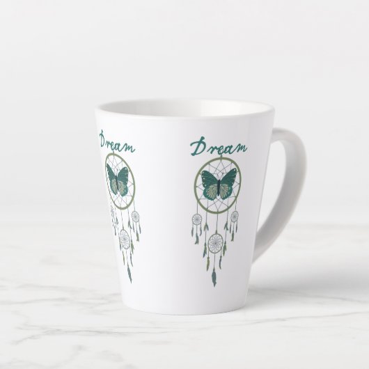 Green Dream Catcher & Butterfly Latte Mok (Rechterhoek)