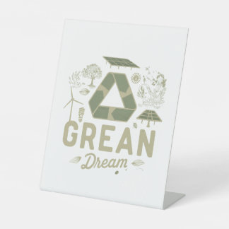 Green Dream Reclamebord Met Voetstuk