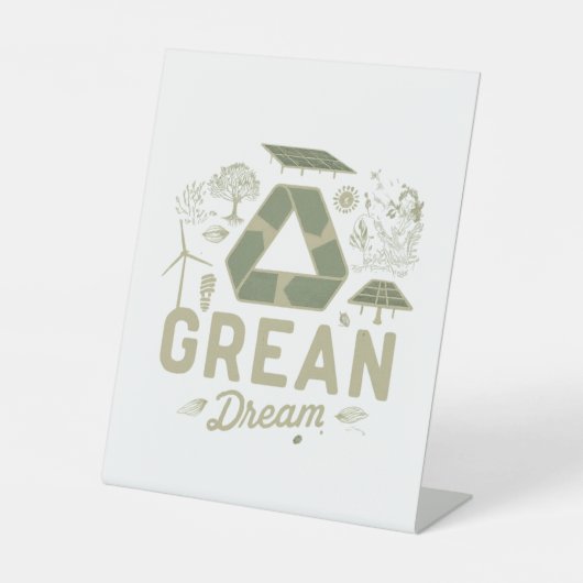 Green Dream Reclamebord Met Voetstuk (Voorkant)