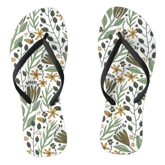 Green Dreamweaver Floral Pattern Teenslippers (Voetbed)