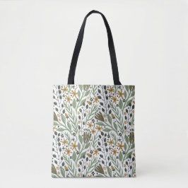 Green Dreamweaver Floral Pattern Tote Bag