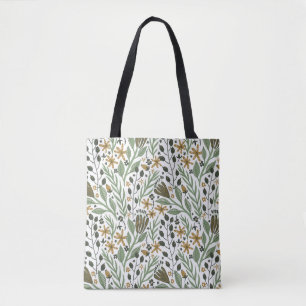 Green Dreamweaver Floral Pattern Tote Bag