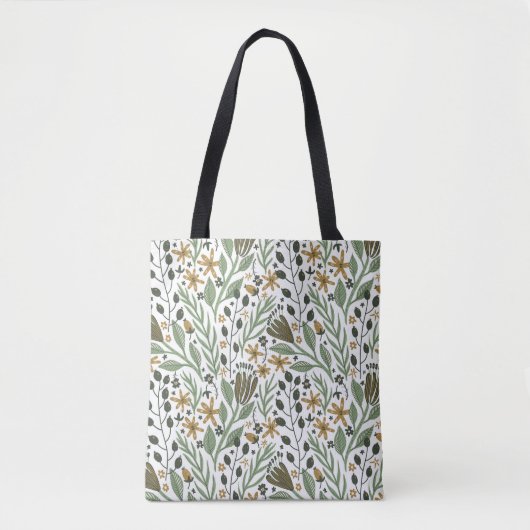 Green Dreamweaver Floral Pattern Tote Bag (Voorkant)