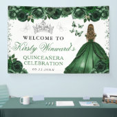 Green Dress Blonde Princess Floral Quinceanera Spandoek (Beurs)