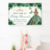 Green Dress Blonde Princess Floral Quinceanera Spandoek (Insitu)
