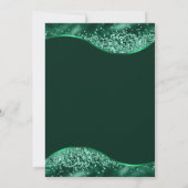 Green Dress & Gold Glitter Balloons Sweet 16 Kaart (Achterkant)