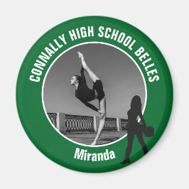 Green Drill Team Photo High School Dancer Magneet