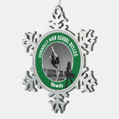 Green Drill Team Photo High School Dancer Tin Sneeuwvlok Ornament (Rechts)