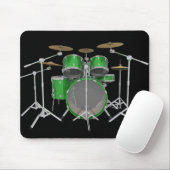 Green Drum Kit: Mousepad Muismat (Met muis)