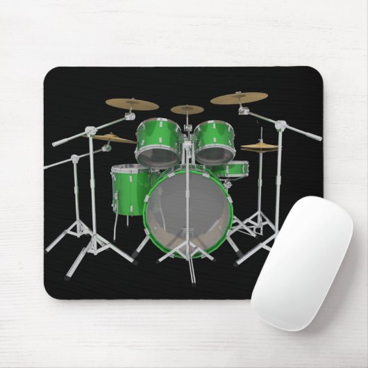 Green Drum Kit: Mousepad Muismat (Met muis)
