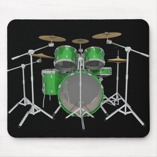 Green Drum Kit: Mousepad Muismat (Voorkant)
