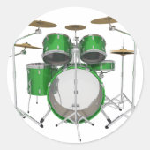 Green Drum Kit: Ronde Sticker (Voorkant)