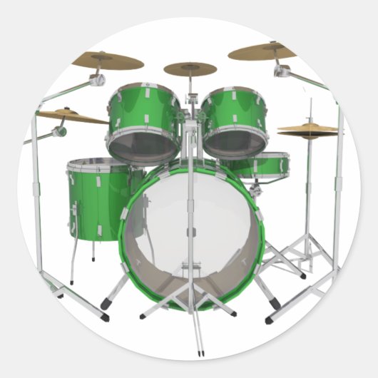 Green Drum Kit: Ronde Sticker (Voorkant)