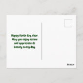 Green Earth Day Briefkaart (Achterkant)