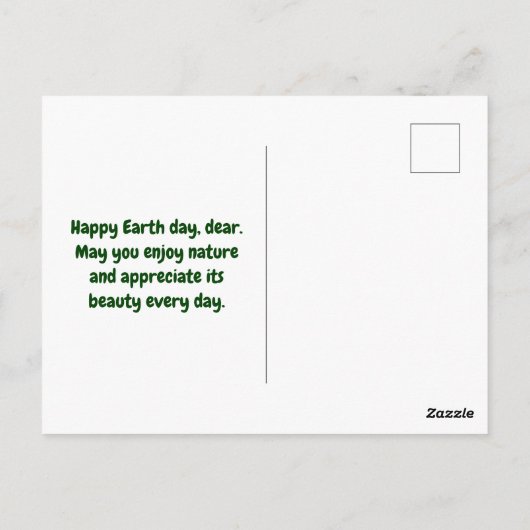 Green Earth Day Briefkaart (Achterkant)