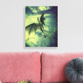 Green Earth Dragon, Natuur Fantasy Art Canvas Afdruk (Insitu (Woonkamer))