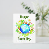 Green Earth Eco Friendly for Earth Day Briefkaart (Staand voorkant)