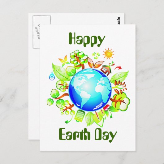 Green Earth Eco Friendly for Earth Day Briefkaart (Voorkant / Achterkant)