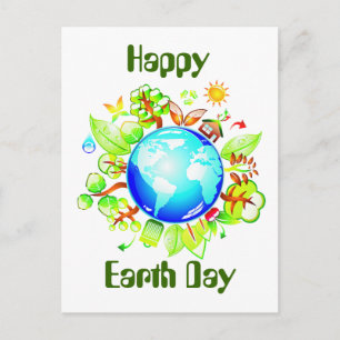 Green Earth Eco Friendly for Earth Day Briefkaart