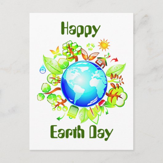 Green Earth Eco Friendly for Earth Day Briefkaart (Voorkant)