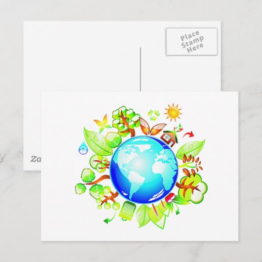 Green Earth Eco Friendly for Earth Day Briefkaart (Voorkant / Achterkant)