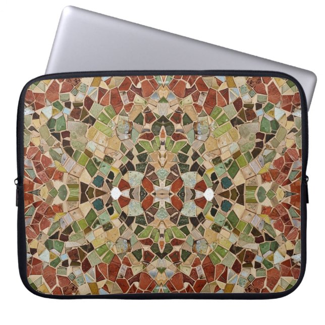 green earth mosaic laptop sleeve (Voorkant)