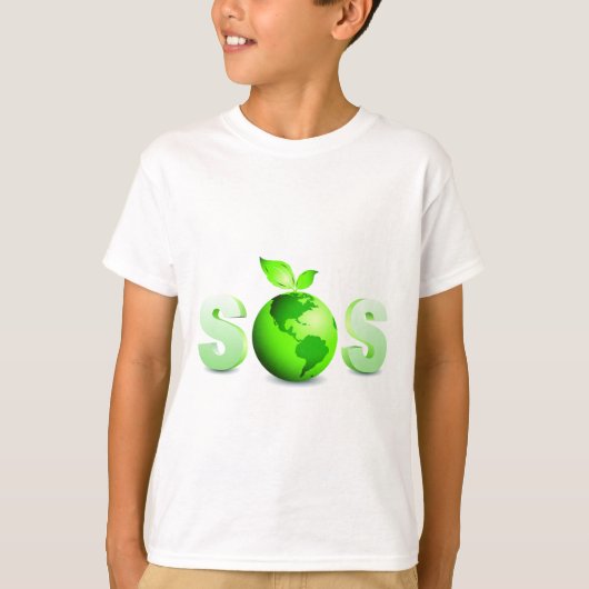 Green Earth SOS Earth Day Message T-shirt (Voorkant)