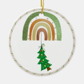Green Earth Tone Boho Rainbow Arch Tree Ornament (Voorkant)