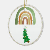 Green Earth Tone Boho Rainbow Arch Tree Ornament (Links)