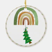 Green Earth Tone Boho Rainbow Arch Tree Ornament (Achterkant)
