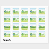 Green Earth World Vierkante Sticker (Vel)