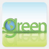 Green Earth World Vierkante Sticker (Voorkant)