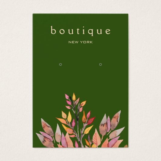 Green Earthy Jewelry Waring Display Card Visitekaartje (Voorkant)