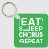 Green Eat Sleep Chorus Herhaling Block Sleutelhang Sleutelhanger (Voorkant)
