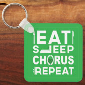 Green Eat Sleep Chorus Herhaling Block Sleutelhang Sleutelhanger (Voorkant)