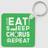 Green Eat Sleep Chorus Herhaling Block Sleutelhang Sleutelhanger (Achterkant)