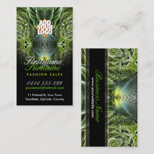 Green Eco Fantasy Art Visitekaartjes (Voorkant / Achterkant)