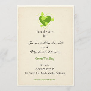 Green Eco Friendly sparen de Datum Save The Date
