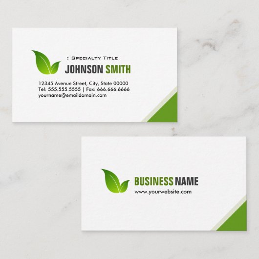 Green Ecology Bio - Elegant Organic Recyclable Visitekaartje (Voorkant / Achterkant)