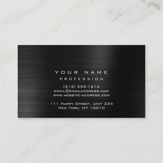 Green Economy Fern Organic Burgundy Metallic Black Visitekaartje (Achterkant)