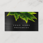 Green Economy Fern Organic Burgundy Metallic Black Visitekaartje (Voorkant)