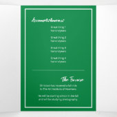 Green Edgy Abstract Torn Photo Afstuderen Drieluik Uitnodiging (Binnenkant midden)